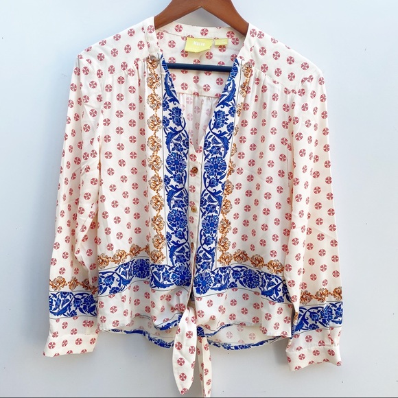 Maeve | Anthropologie Elan Scarf Blouse 2 - Picture 2 of 10